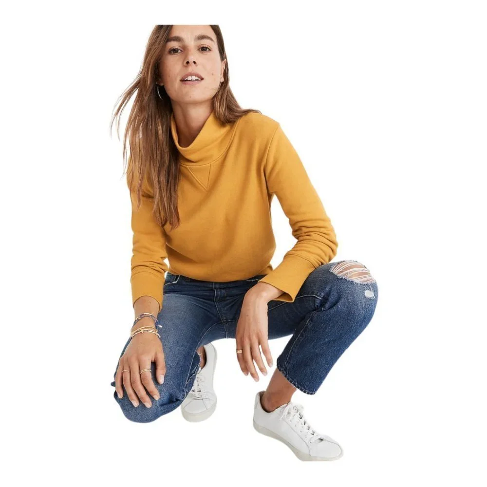 NWT Madewell Turtleneck Sweatshirt / navy - Picture 1 of 4